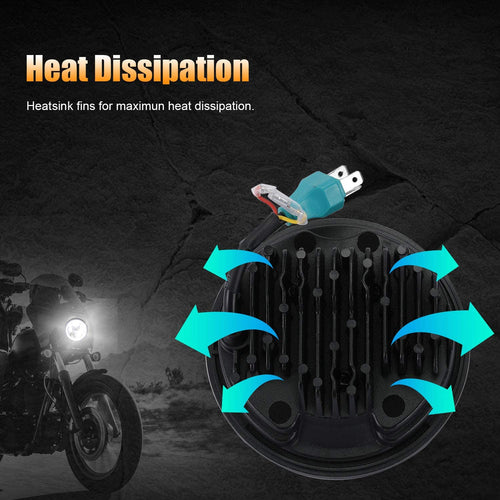 BPS Lighting LED Headlight 5.75 - 5-3/4 for Harley and Indian Motorcycles Plug and Play