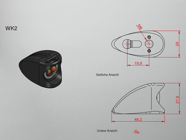 Harley Davidson Softail - Combinaison clignotant/feux arrière '2Stripes' pour garde-boue