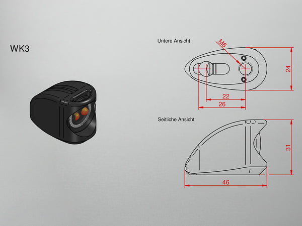Harley Davidson Softail - LED indicator/taillight combination '2Stripes' for fender